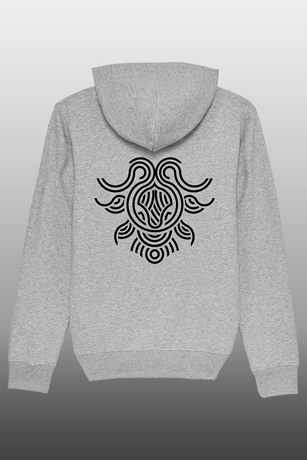 Geometric Hoodie heather grey