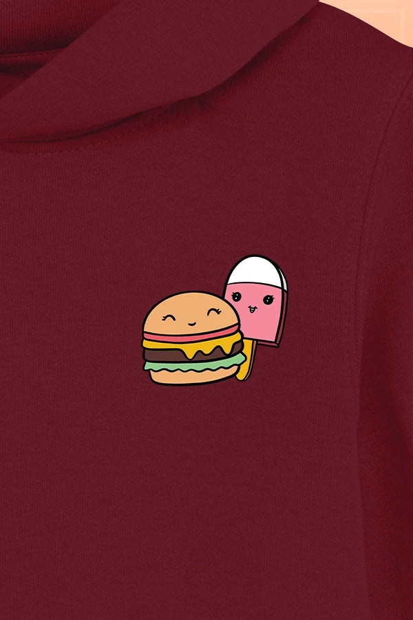 Food Vibe Hoodie Kids burgundy