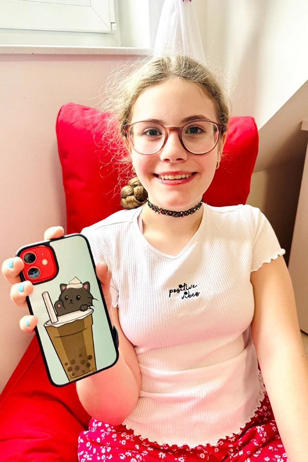 Hannahccino Cat Handyhülle Blue