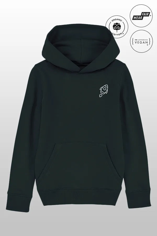 Space Raketen Kids Hoodie black