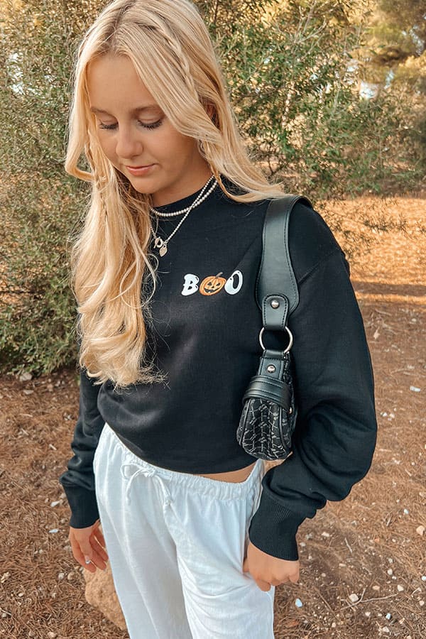 BLACK BOO SWEATER SALE