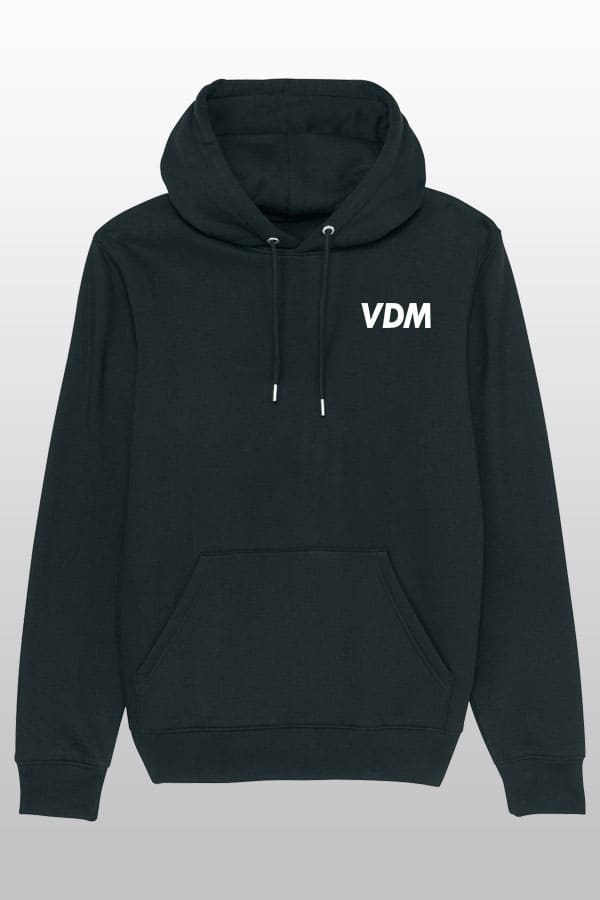 VDM Hoodie black – Weiß klein