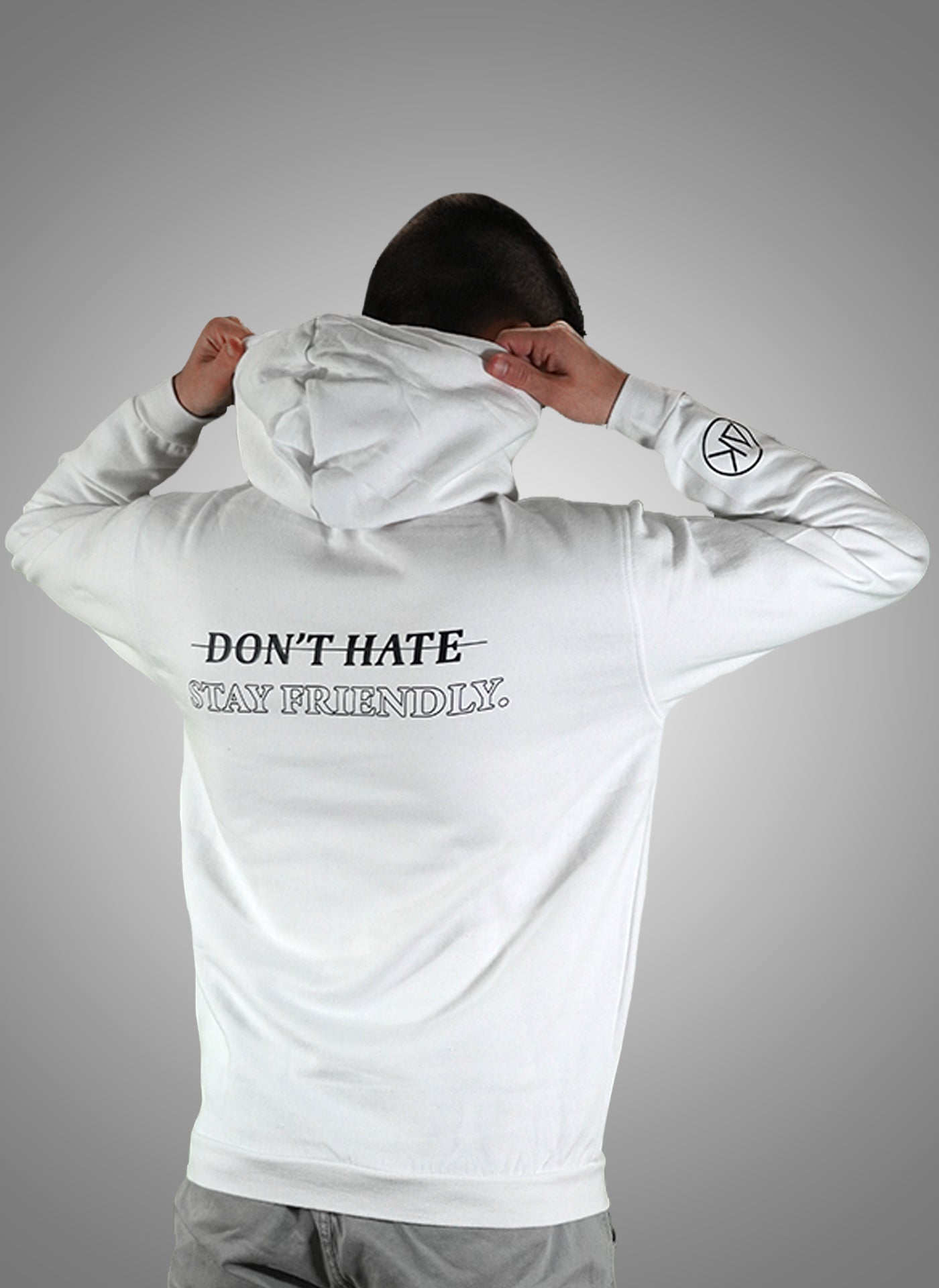 Stay Friendly Hoodie white AlphaKevin