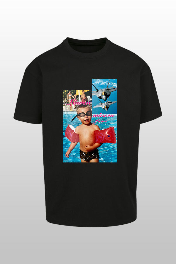 Löwen Müssen Fliegen Shirt Schwarz