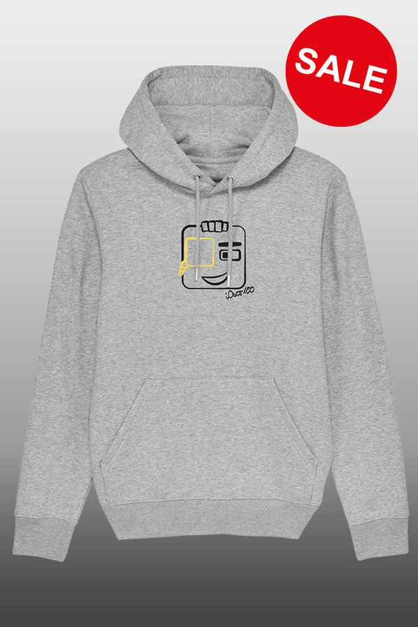 iOser100 Hoodie Heather Grey Lines Sale